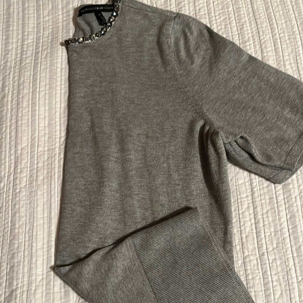 WHBM sweater with embellishment around neck